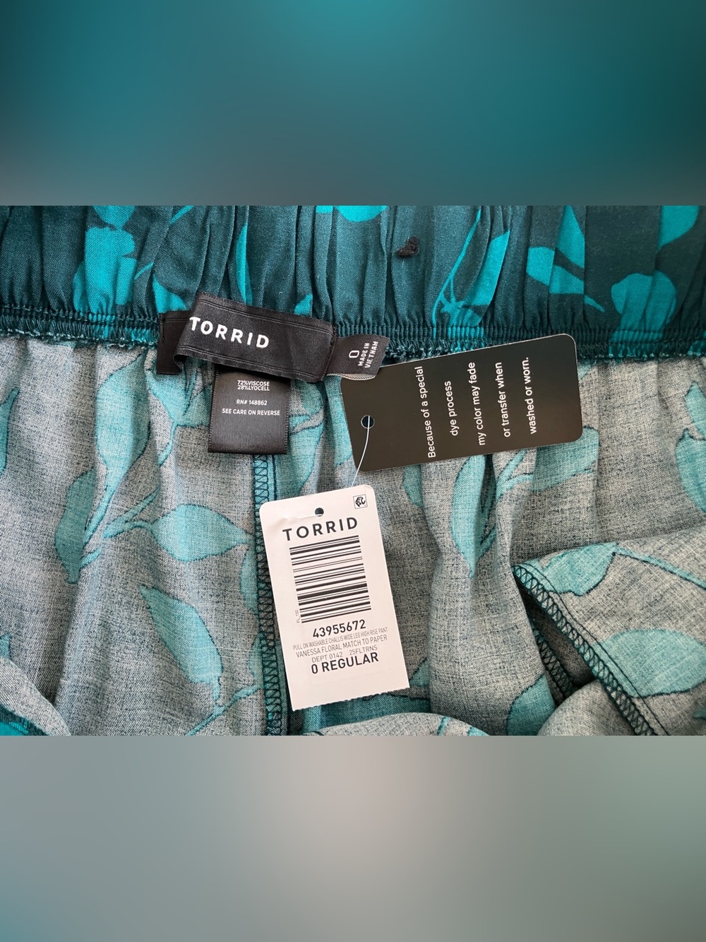 Torrid High-Rise Pull-On Wide-Leg Pants – Vanessa Floral Match To Paper – Size 0 - Picture 10 of 16